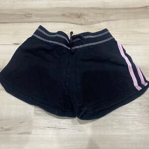 Fame 4 Fifteen Black Athletic Shorts Pink Trim Drawstring Juniors 3/6